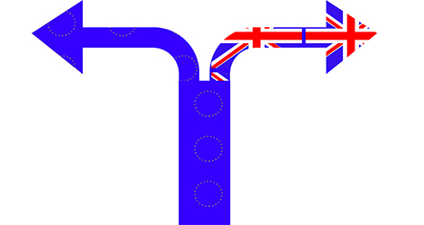 Ilustracija : BREXIT - od jedne strjelice nastaju dvije i kreću u suprotnim smjerovima 